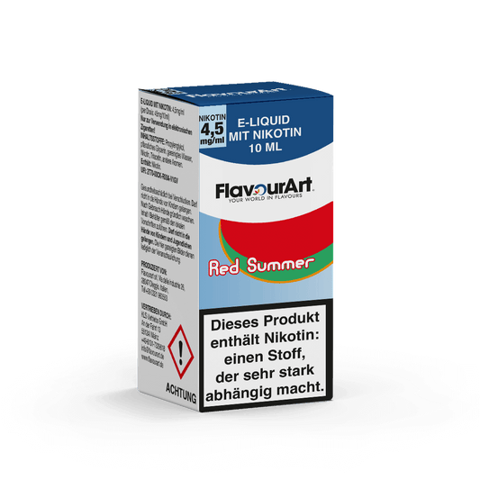 FlavourArt Red Summer E-Liquid 10 ml – Wassermelone mit 4,5 mg/ml Nikotin