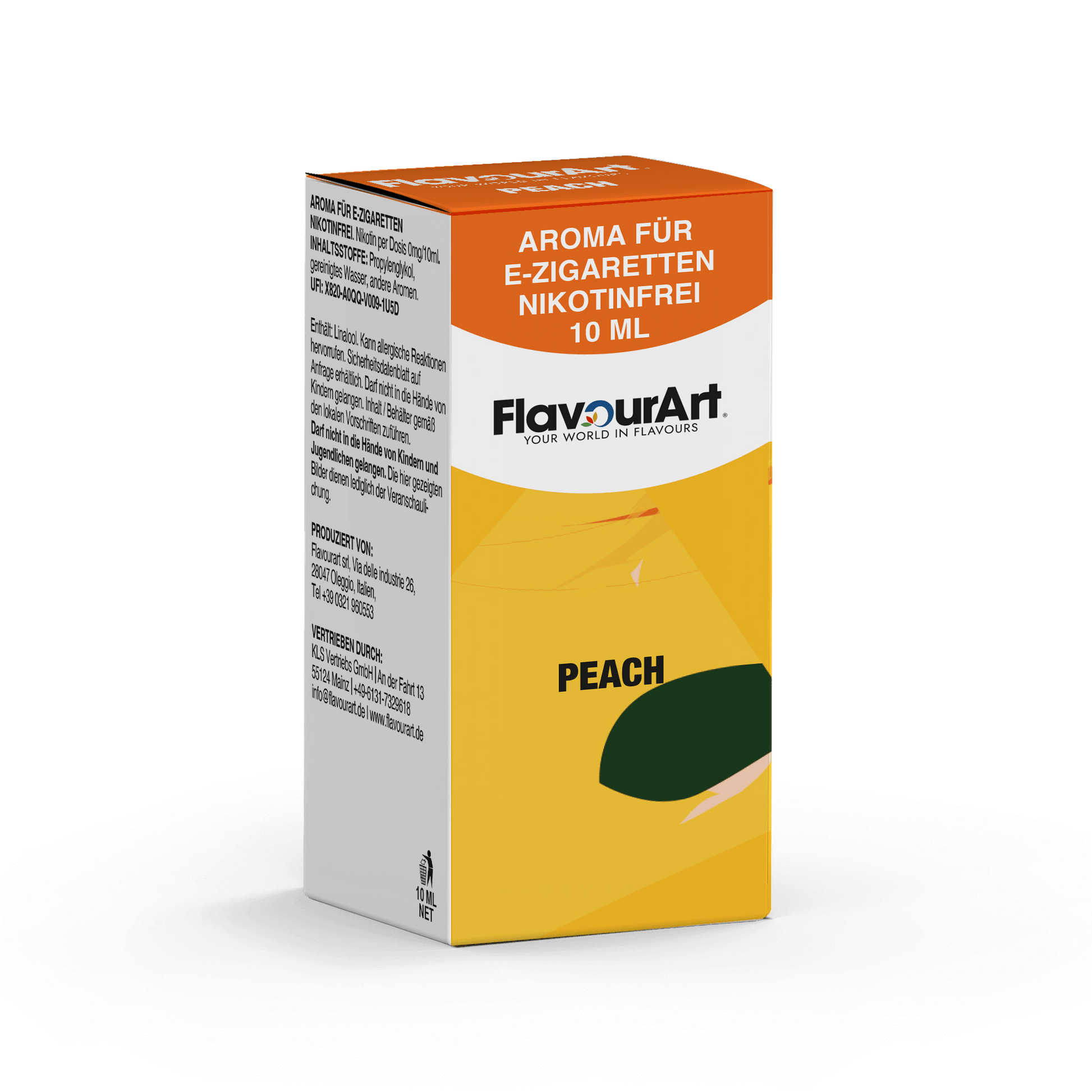 Bild zum Produkt: Peach (Pfirsich) Aroma für E-Zigaretten - Nikotinfrei - Inhalt 10 ml