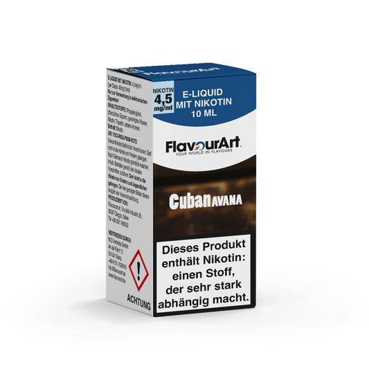 Bild zum Produkt: Cuban Avana (kubanische Zigarre) E-Liquid - erhältlich in den Nikotinstärken 4,5 mg/ml, 9 mg/ml oder 18 mg/ml - Inhalt 10 ml