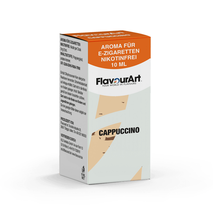 Cappuccino (Kaffee - Milchschaumnote) Aroma für E-Zigaretten - Nikotinfrei - Inhalt 10 ml