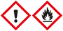 doppeltes Warnhinweis-Piktogramm: Achtung / Brennbar